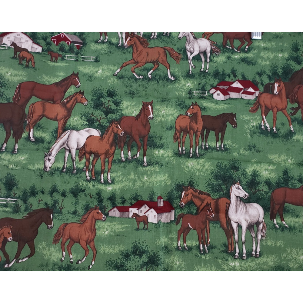 Cranston Wild Horse River Water Western Farmhouse Fabric 44" By The Yard Cottage
